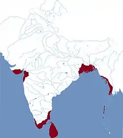 The Kingdom of Kotte in 1467 AD at its greatest extent, the time of Parakramabahu VI's death