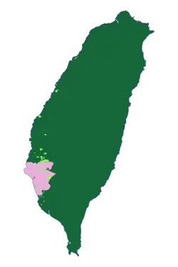   Location of the Kingdom of Tungning, and   settlements