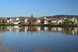 Kleinostheim seen over the river Main