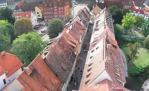 Late medieval Krämerbrücke supporting two rows of houses