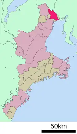 Location of Kuwana in Mie Prefecture