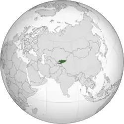 Location of  Kyrgyzstan  (green)