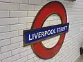 roundel on Central line platform