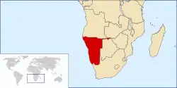 Location of South West Africa