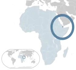 Location of  Djibouti  (dark blue)– in Africa  (light blue & dark grey)– in the African Union  (light blue)