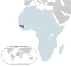 Location of  Guinea  (dark blue)– in Africa  (light blue & dark grey)– in the African Union  (light blue)