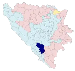 Location of Mostar