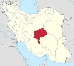 Location of Yazd Province within Iran