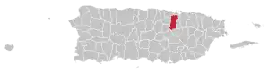 Location of Bayamón in Puerto Rico