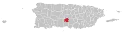 Location within the island of Puerto Rico