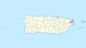 Location of Fajardo in Puerto Rico