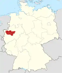 map of the Ruhr metropolitan region within Germany