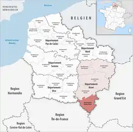 Location within the region Hauts-de-France