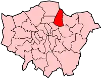 Location of the London Borough of Waltham Forest in Greater London