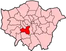 Location of the London Borough of Wandsworth in Greater London