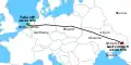 The flight path of Malaysia Airlines Flight 17