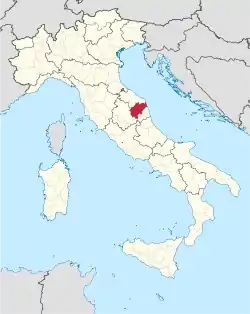 Map with the province of Macerata in Italy