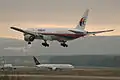 A Malaysia Airlines Boeing 777 at Zurich. This plane disappeared on March 8, 2014.