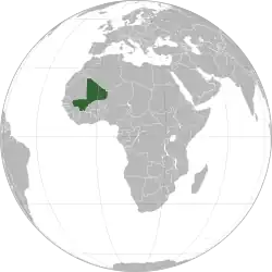 Location of  Mali  (green)