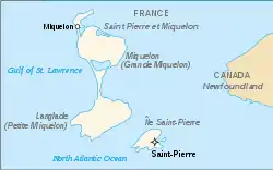 Location of Saint Pierre and Miquelon