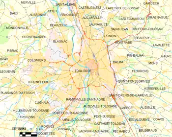 Map of the commune de Toulouse