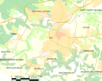 Map of the commune of Dax