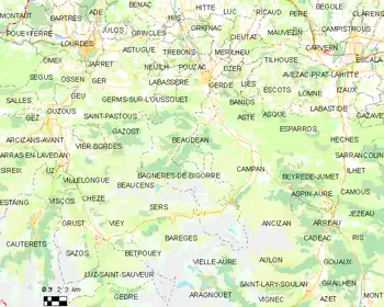 Map of the commune de Bagnères-de-Bigorre