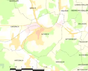 Map of the commune of Altkirch