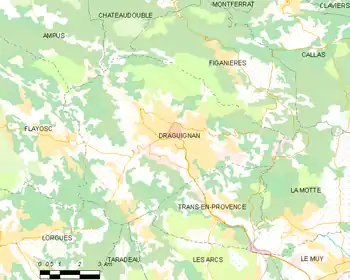 Map of the commune Draguignan