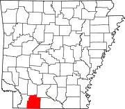 Map of Arkansas highlighting Columbia County