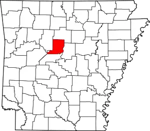 Map of Arkansas highlighting Conway County