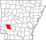 Map of Arkansas highlighting Pike County