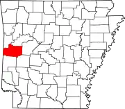 Map of Arkansas highlighting Scott County