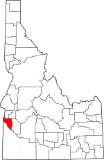 Map of Idaho highlighting Canyon County