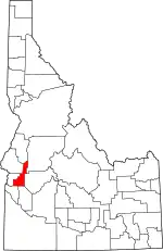 Map of Idaho highlighting Gem County