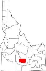 Map of Idaho highlighting Lincoln County