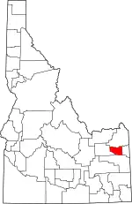 Map of Idaho highlighting Madison County