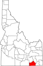 Map of Idaho highlighting Oneida County