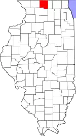 Map of Illinois highlighting Winnebago County