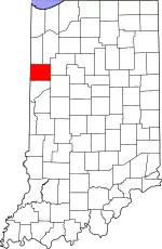 Map of Indiana highlighting Benton County