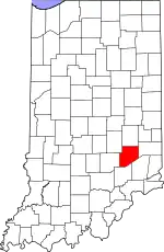 Map of Indiana highlighting Decatur County