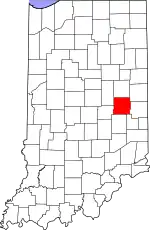 Map of Indiana highlighting Henry County