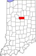 Map of Indiana highlighting Howard County