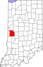 Map of Indiana highlighting Parke County