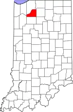 Map of Indiana highlighting Starke County