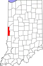 Map of Indiana highlighting Vermillion County