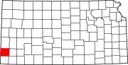 Map of Kansas highlighting Stanton County