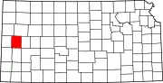 Map of Kansas highlighting Wichita County