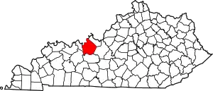 Map of Kentucky highlighting Breckinridge County