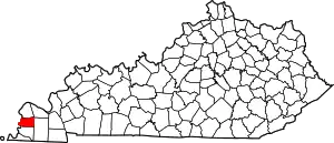 Map of Kentucky highlighting Carlisle County